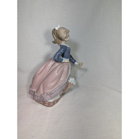 Lladro Spain Porcelain Figurine Evita 5212 Girl Umbrella Parasol Original Box - Picture 6 of 13